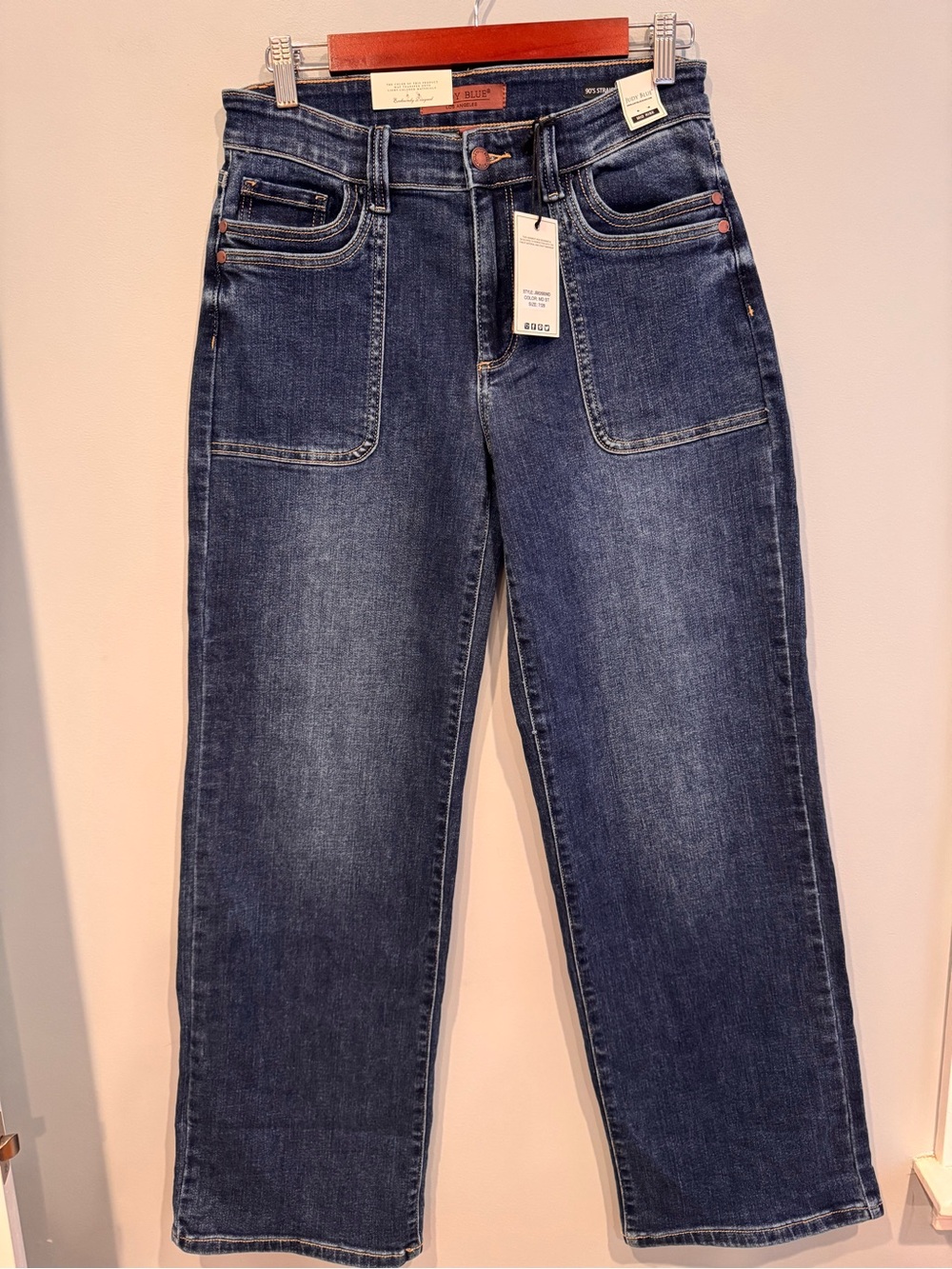 NEW Judy Blue 90's Straight Leg Patch Pocket Jeans Size 7/28 - Picture 3 of 10